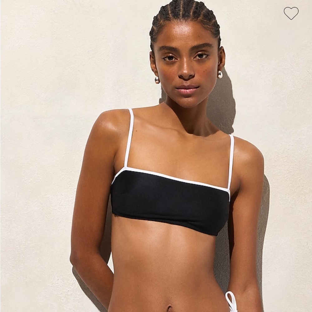 NWT J Crew Contrast straight neck bikini top